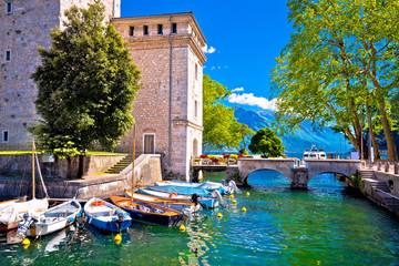 Riva del Garda old waterfront view - obrazy, fototapety, plakaty