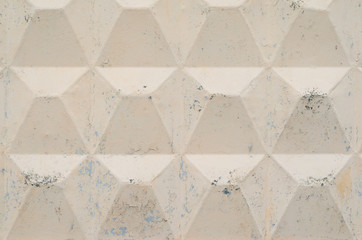 Background texture of old white concrete fence with square pattern