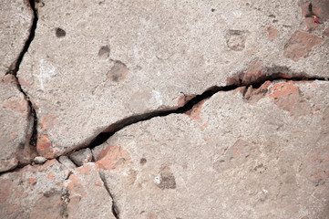 Old cracked concrete wall closeup