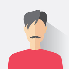 Avatar man in modern flat design