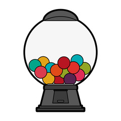 gum balls dispenser candy icon image vector illustration design 
