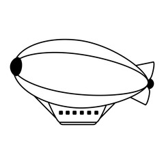 zeppelin balloon icon image vector illustration design  black line © Jemastock