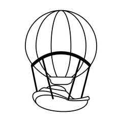 hot air balloon icon image vector illustration design  black line