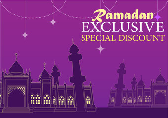 Fototapeta na wymiar Creative Abstract for Ramadan Exclusive special discount, sale banner - Vector Illustration