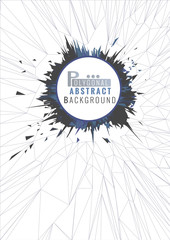 Abstract low poly BG wireframe with blank space