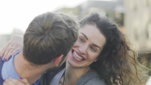 Couple embracing
