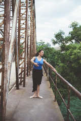  beautiful ballerina dancing in the bridge