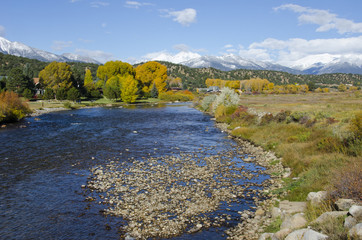 Fresh Snow on a Rocky Mountain Autumn Landscape