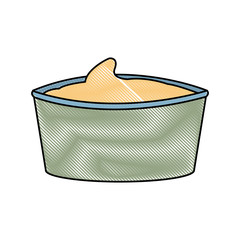 Obraz premium bowl sauce ingredient tomato condiment outline vector illustration