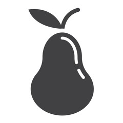Pear solid icon, fruit and diet, vector graphics, a glyph pattern on a white background, eps 10.