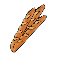bread loaf baguette french food vector illustration