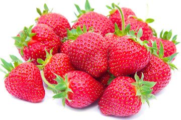 Berries of a strawberry on a white background.