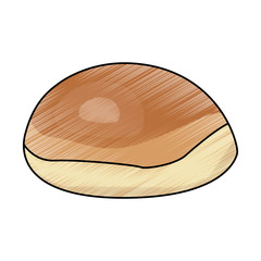 bread bun round fresh bakery icon vector illustration