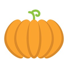 Pumpkin flat icon, fruit and vegetable, vector graphics, a colorful solid pattern on a white background, eps 10.