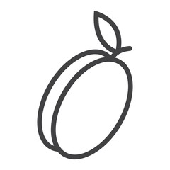 Apricot line icon, fruit and diet, vector graphics, a linear pattern on a white background, eps 10.