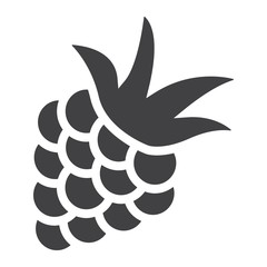 Blackberry solid icon, fruit and diet, vector graphics, a glyph pattern on a white background, eps 10.