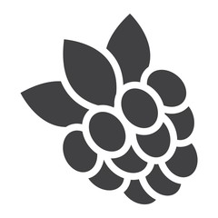 Raspberry solid icon, fruit and diet, vector graphics, a glyph pattern on a white background, eps 10.