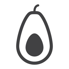 Avocado solid icon, fruit and tropical, vector graphics, a glyph pattern on a white background, eps 10.
