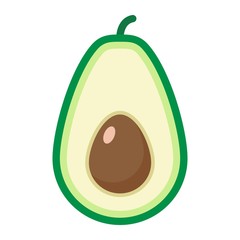 Avocado flat icon, fruit and tropical, vector graphics, a colorful solid pattern on a white background, eps 10.