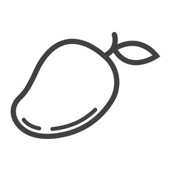 Mango line icon, fruit and tropical, vector graphics, a linear pattern on a white background, eps 10.