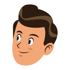 face of young man portrait cartoon smile vector illustration