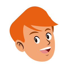 face of young man portrait cartoon smile vector illustration