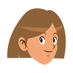 young woman happy avatar isolated icon vector illustration
