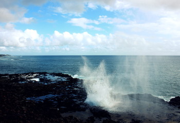 Rocks  Ocean Water Spray