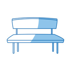 wooden bench park exterior empty vector illustration