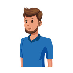 Portrait of a young beautiful man. Vector