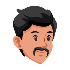 man character face avatar style portrait vector illustration