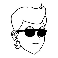 man character face avatar style portrait vector illustration