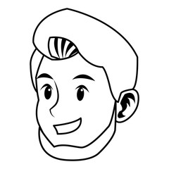 man character face avatar style portrait vector illustration