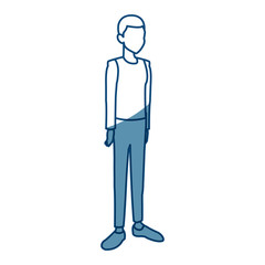 young avatar man people standing vector illustration