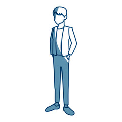 young avatar man people standing vector illustration