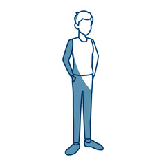 young avatar man people standing vector illustration