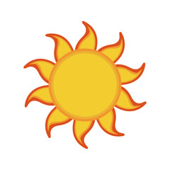 yellow sun summer icon isolated on background vector illustration