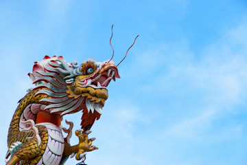 dragon on blue sky background