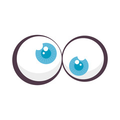 comic crazy eyes icon over white background. vector illustration