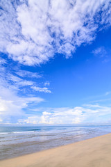 White sand and the blue sky. Rayong beach,Thailand.