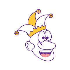 Cartoon harlequin icon over white background. vector illustration