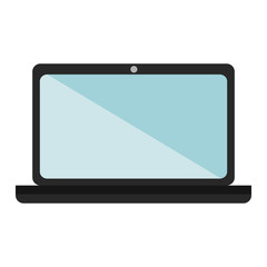 laptop computer icon over white background. colorful design vector illustration