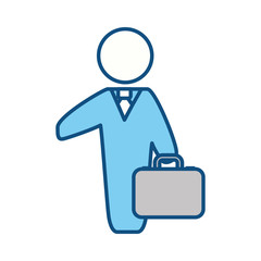 Businessman with briefcase pictogram icon vector illustration graphic design