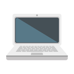 laptop computer icon over white background. colorful design vector illustration