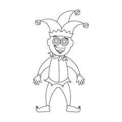 cartoon harlequin icon over white background vector illustration