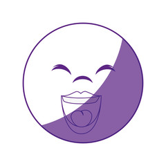 cartoon face smiling icon over white background. vector illustration