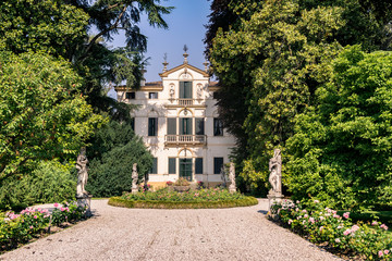 Typical eighteenth-century Venetian villa surrounded by an Italian garden.
