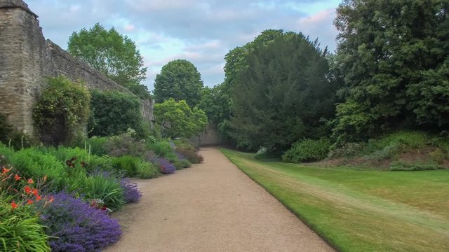 OXFORD, UNITED KINGDOM - JULY 8, 2016- Medieval Gardens in the Spring