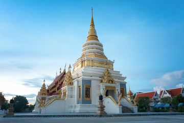 Naklejka premium Golden Pagoda Temple tourist attraction in Pattaya,Thailand