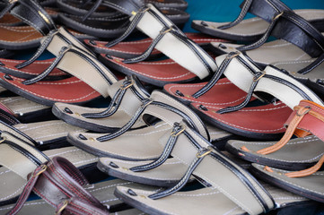 Malay traditional sandals for men. It is handcrafted using animal skins.